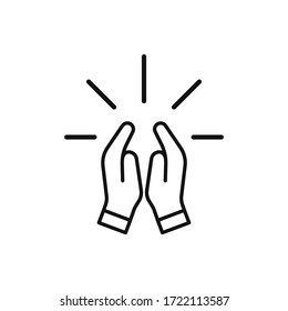 Pray icon vector. Prayer sign