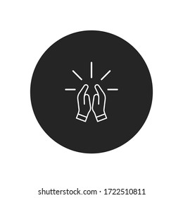 Pray icon vector. Prayer sign