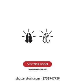 Pray icon vector. Prayer sign