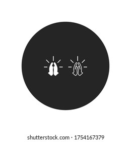 Pray icon vector. Prayer sign