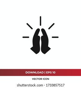 Pray icon vector. Simple and filled pray sign