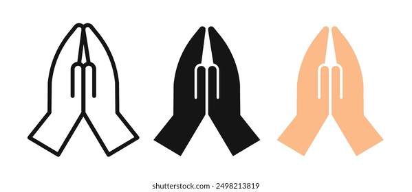 Pray iconicon vector collection in outlined and solid style