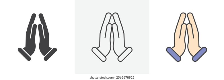 Pray icons in black and colored versions