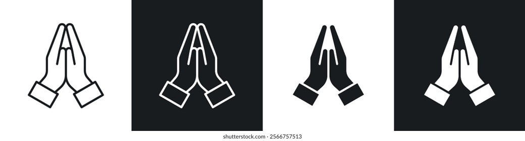 Pray icons in Thin line black color. flat simple vector symbols illustration.