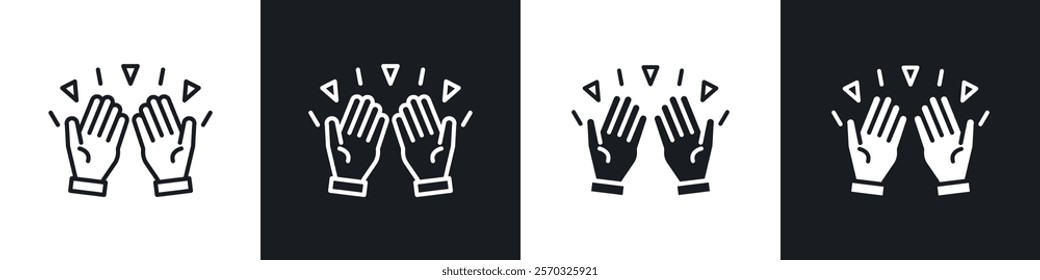 Pray icons vectors set in black. line and flat versions