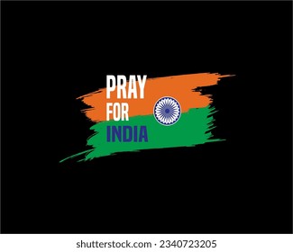 Pray for India Train accident, Aircraft crashes, Flood Affected, Earthquake  banner, poster and with text Pray for India vector illustration.
