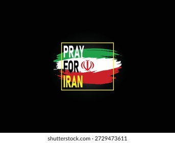 Ora por la bandera de Irán rezando Ilustración vectorial y fondo del concepto de solidaridad.