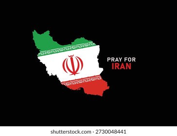 Orar por la bandera de Irán rezando Concepto de Solidaridad Antecedentes y Ilustración vectorial.