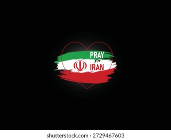 Orar por Irán Bandera de paz rezando Concepto Ilustración vectorial y fondo.