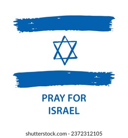 Pray for Israel. Flag of Israel. Element for banner or poster design