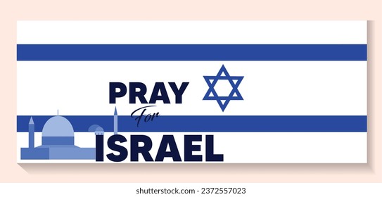 Pray for Israel vector poster  Dome of the Rock on the temple mount in Jerusalem