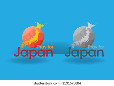 pray for japan logo concept, vector eps 10.