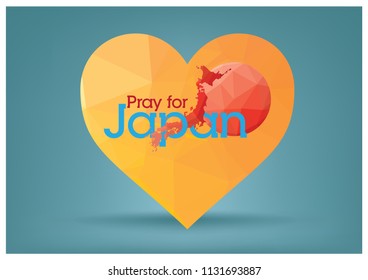 pray for japan logo concept, vector eps 10.
