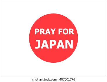 Pray for Japan text on Japan flag