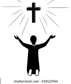 Pray to Jesus Christ art vector 