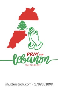 Pray For Lebanon , Pray For Beirut ,Beirut explosion ,Vector Illustration