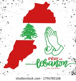 Pray For Lebanon , Pray For Beirut ,Beirut explosion ,Vector Illustration