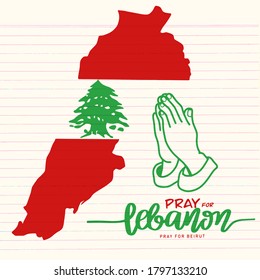 Pray For Lebanon , Pray For Beirut ,Beirut explosion ,Vector Illustration