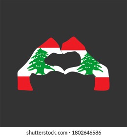 Pray for Lebanon, Help Lebanon and Save Lebanon concept. two hand gently hold heart with lebanese flag inside