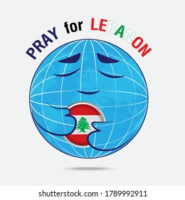 Pray for Lebanon. vector illustration