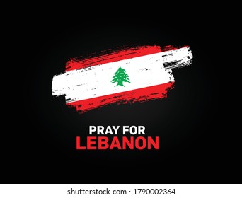 Pray For Lebanon Vector illustration. Lebanon Beirut explosion mourn concept. pray for lebanon concept background.