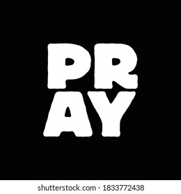 Pray Lettering T Shirt Design Vector, Christian T Shirt Design