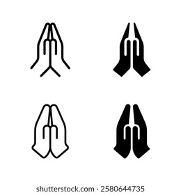 Pray line and glyph icon set color editable