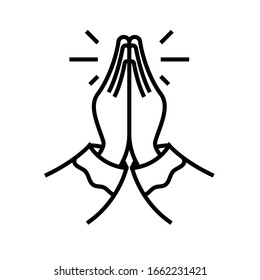 Pray line icon, concept sign, outline vector illustration, linear symbol.