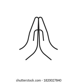 Pray line icon design, religion and prayer, hands praying sign, vector illustration