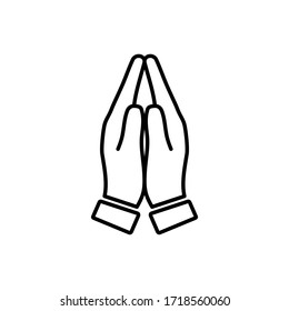 Pray line icon, religion and prayer, hands praying sign, vector graphics, a linear pattern on a white background. Vector illustration. EPS 10.