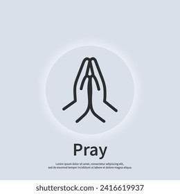 Pray line icon, religion and prayer, hands praying sign, vector graphics, a linear pattern on a white background. Vector illustration. EPS 10.