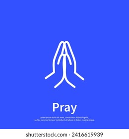 Pray line icon, religion and prayer, hands praying sign, vector graphics, a linear pattern on a white background. Vector illustration. EPS 10.