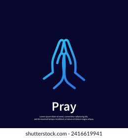 Pray line icon, religion and prayer, hands praying sign, vector graphics, a linear pattern on a white background. Vector illustration. EPS 10.