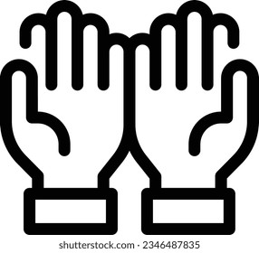 Pray Line Icon - Single Icon, Vector 