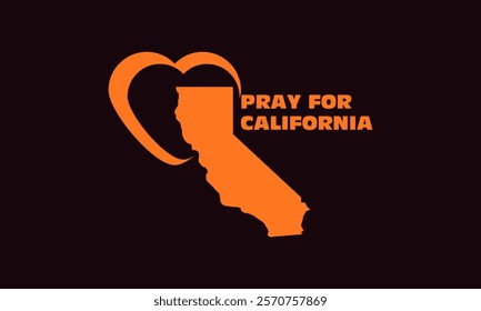 Pray For Los Angeles California vector design