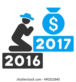 Pray for Money 2017 icon. Vector style is flat iconic symbol on a white background.