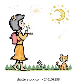 PRAY TO THE MOON. / Drawing it with my hand on the pen-tablet.