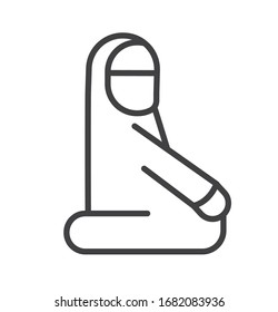 pray movement of islam icon vector illustration.