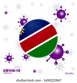 Pray For Namibia. COVID-19 Coronavirus Typography Flag. Stay home, Stay Healthy. Take care of your own health