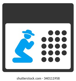 Pray Organizer vector icon. Style is bicolor flat symbol, blue and gray colors, rounded angles, white background.