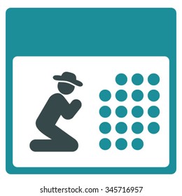 Pray Organizer vector icon. Style is bicolor flat symbol, soft blue colors, rounded angles, white background.