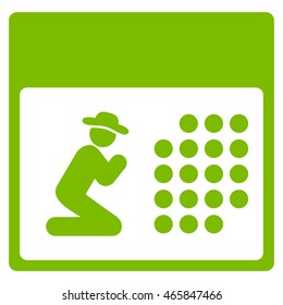 Pray Organizer vector icon. Style is flat symbol, eco green color, rounded angles, white background.