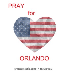 Pray for Orlando / heart shape with flag polygon