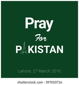 Pray for Pakistan Attach Victims in Pakistani flag background Template. Green Flag template, Vector illustration