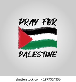 Pray For Palestine With Palestine Flag For T Shirt, Social Media Banner Template