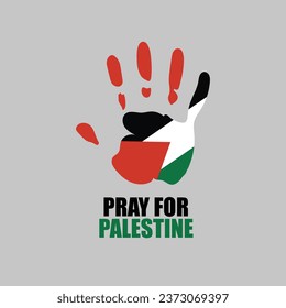 Pray for Palestine Gray Background. Facebook Post and Flyer, Banner Stock Illustration