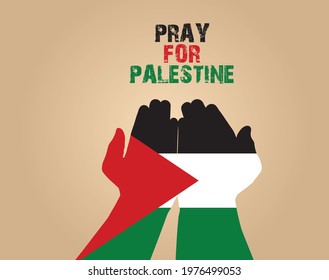 Pray for Palestine vector illustration Background. Free Palestine flag wallpaper, flyer, banner vector illustration