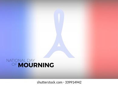 Pray for Paris  13 November 2015  symbol Day Mourning  vector template