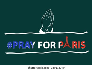 Pray for Paris concept. Editable Clip Art. 