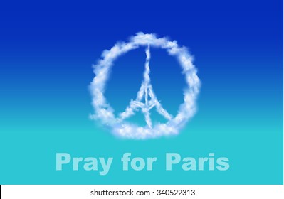 pray for paris concept .Sign in Cloud
